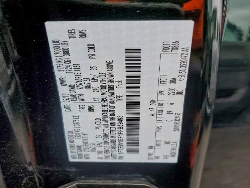 2015 FORD F150 SUPERCREW  