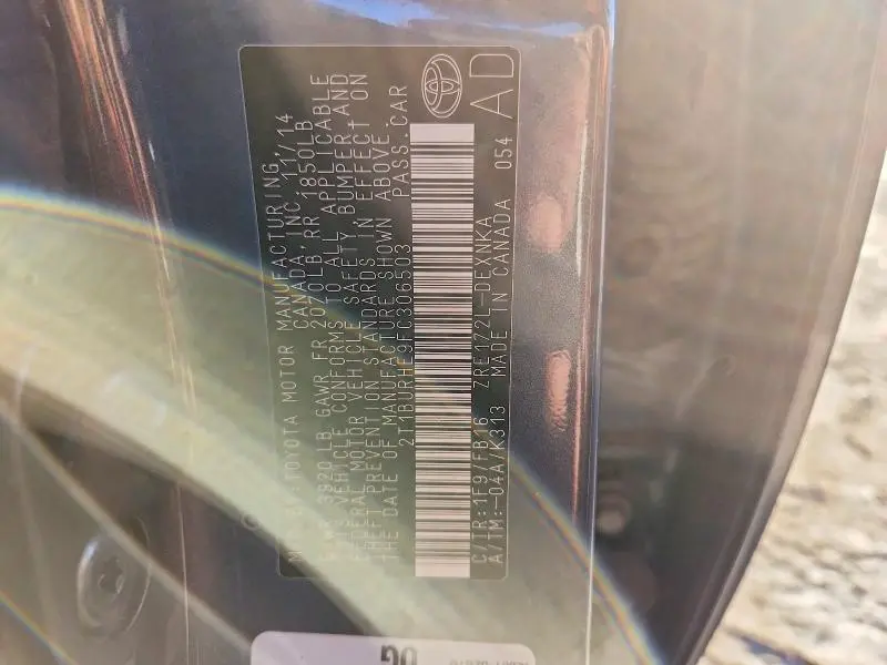 2015 TOYOTA COROLLA LE  