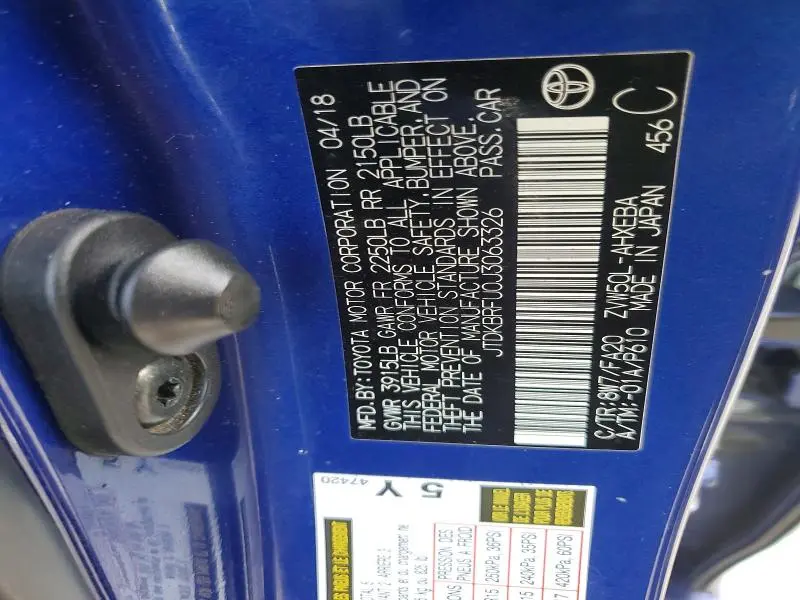 2018 TOYOTA PRIUS TWO  