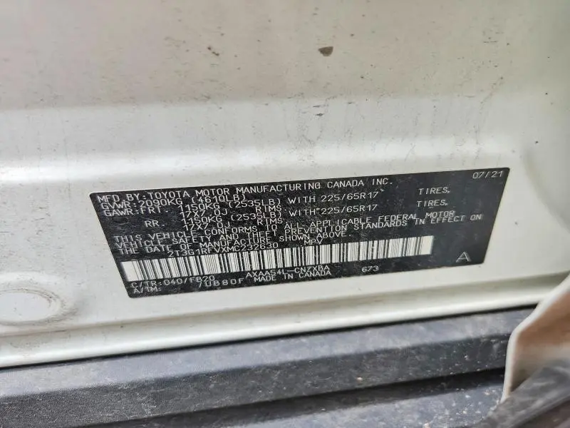 2021 TOYOTA RAV4 LE  