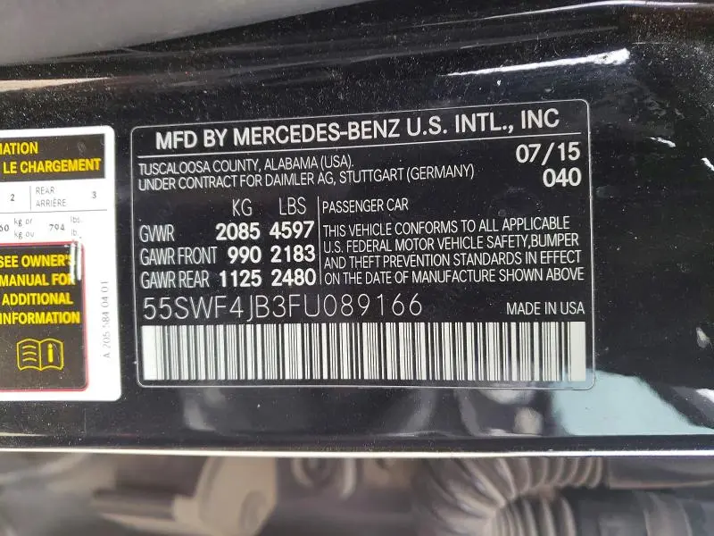 2015 MERCEDES-BENZ C 300  
