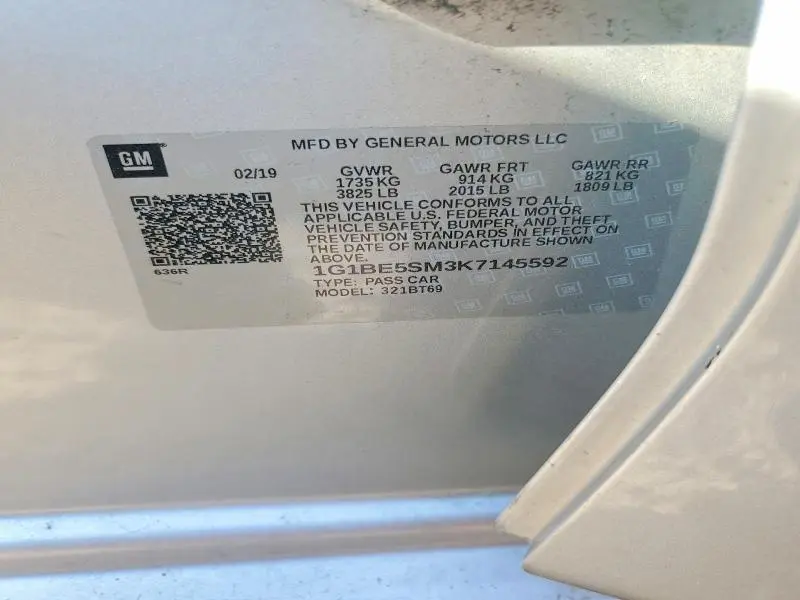 2019 CHEVROLET CRUZE LT  