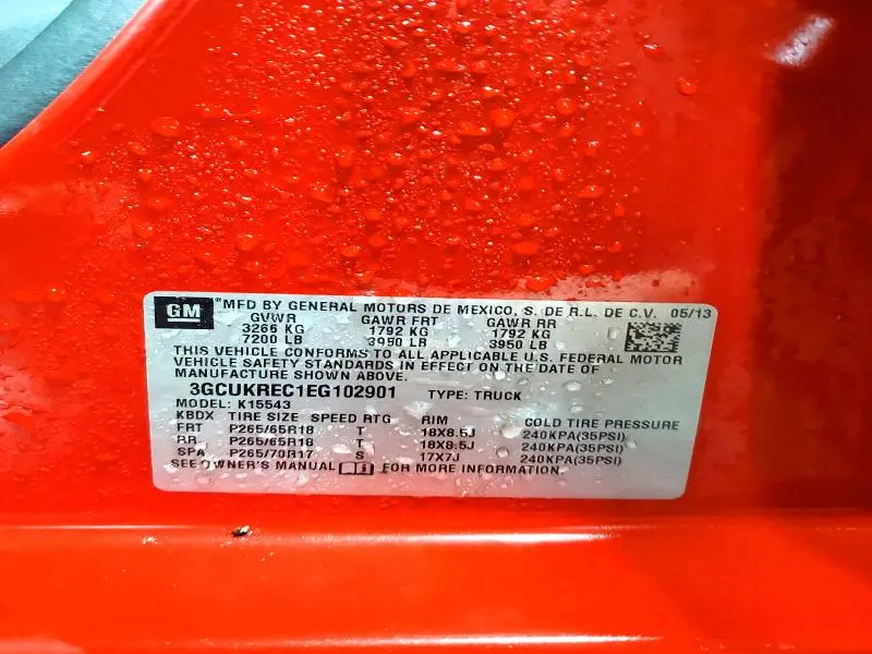 2014 CHEVROLET SILVERADO K1500 LT  