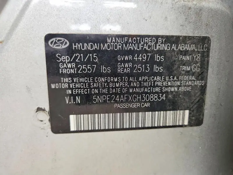 2016 HYUNDAI SONATA SE  