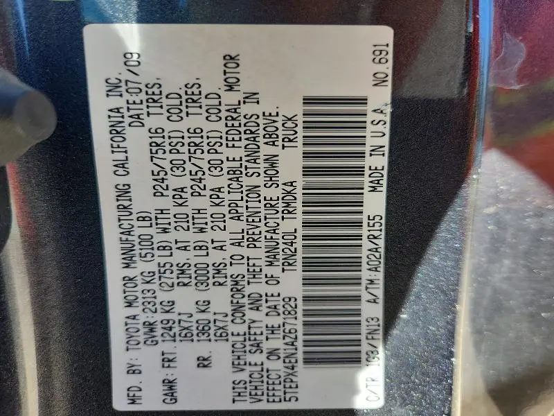 2010 TOYOTA TACOMA BASE  