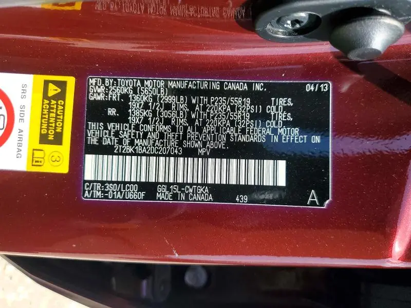 2013 LEXUS RX 350 BASE  