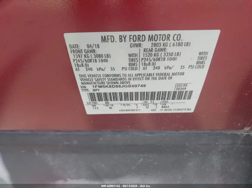 2018 FORD EXPLORER XLT