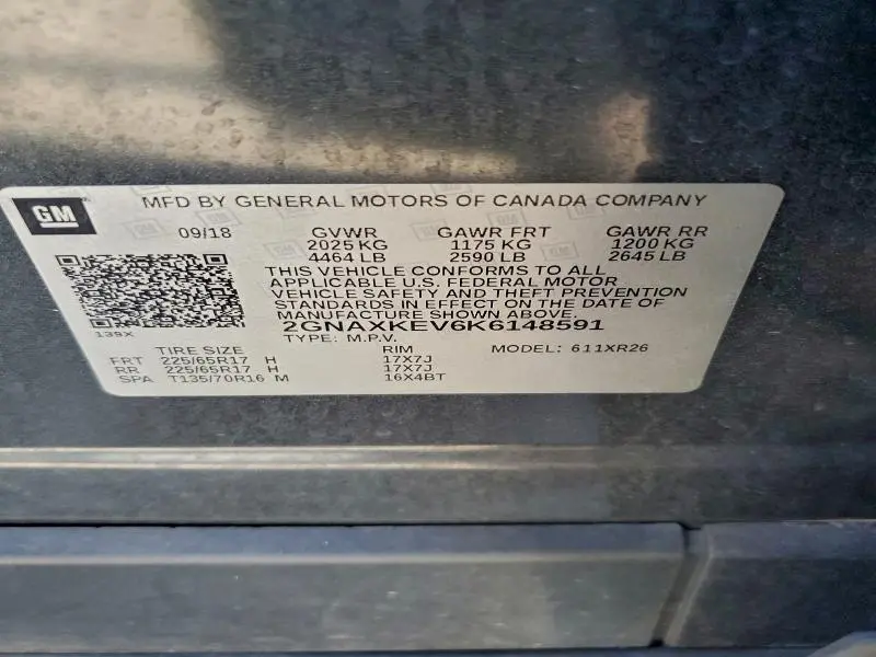 2019 CHEVROLET EQUINOX LT  