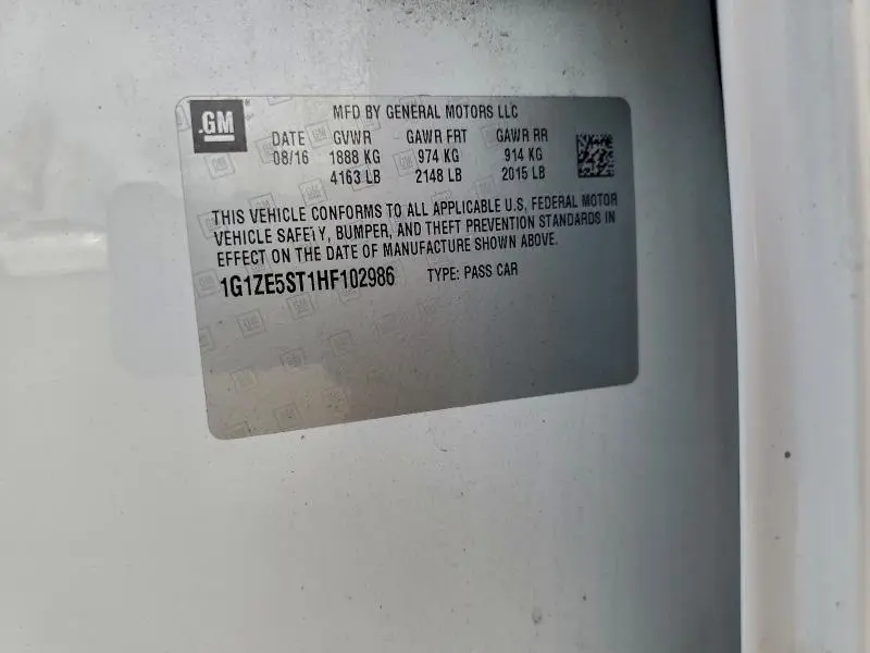 2017 CHEVROLET MALIBU LT  