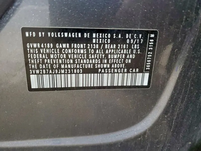 2018 VOLKSWAGEN JETTA S  