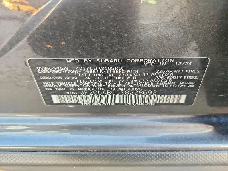 2025 SUBARU CROSSTREK   