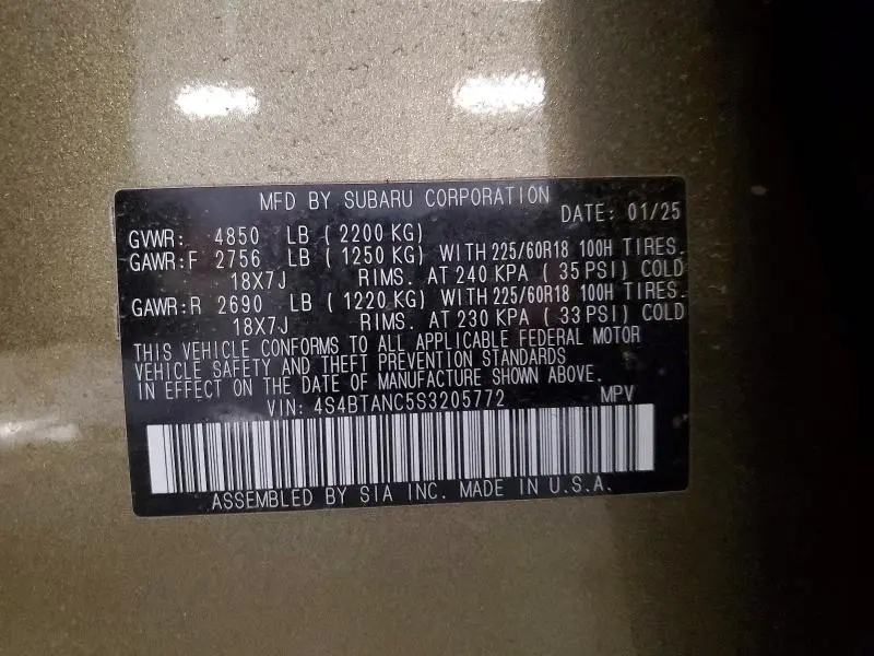 2025 SUBARU OUTBACK LIMITED  
