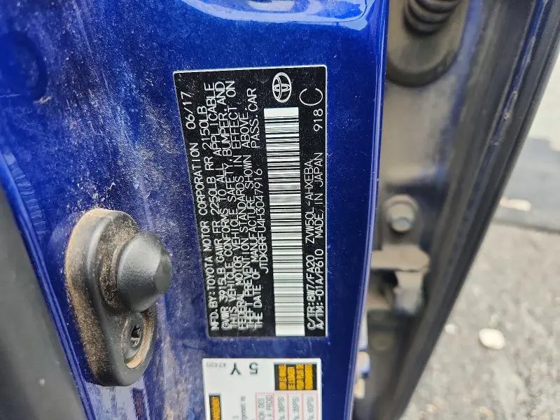2017 TOYOTA PRIUS TWO  