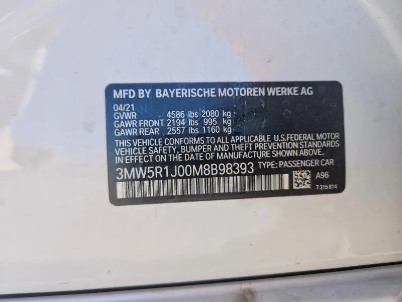 2021 BMW 330I   
