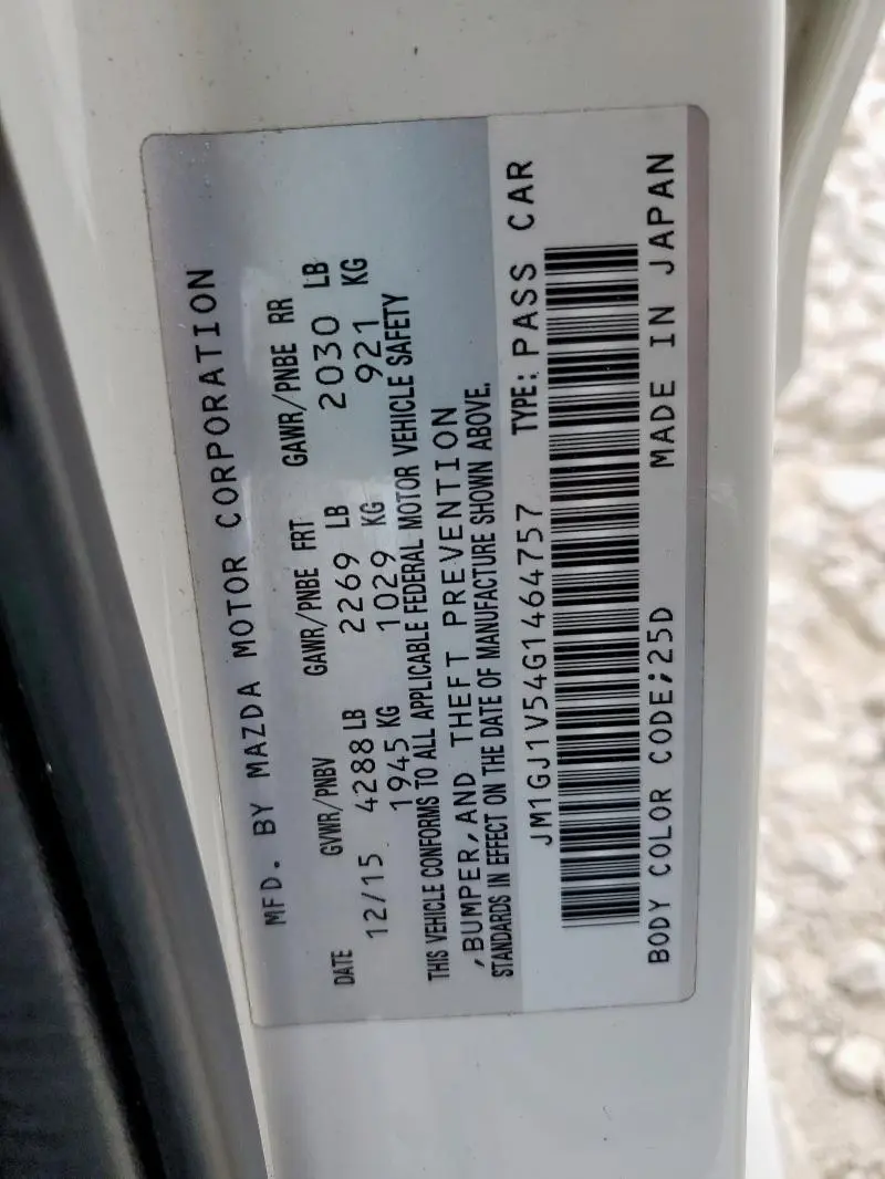 2016 MAZDA 6 TOURING