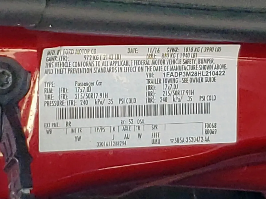 2017 FORD FOCUS SEL  