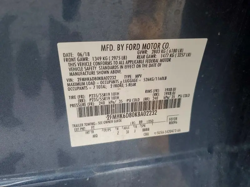 2019 FORD FLEX LIMITED  
