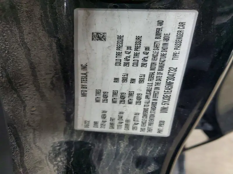 2022 TESLA MODEL 3   