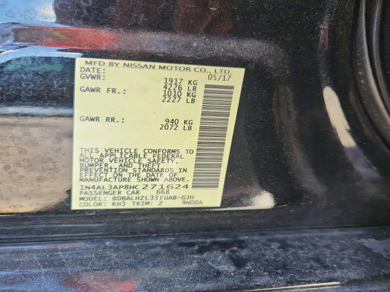 2017 NISSAN ALTIMA 2.5  