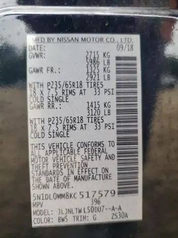 2019 INFINITI QX60 LUXE  