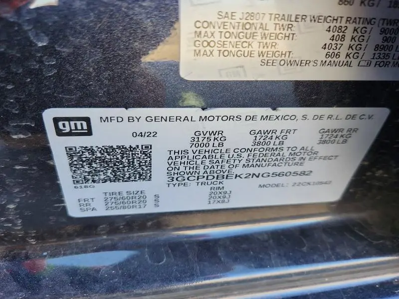 2022 CHEVROLET SILVERADO K1500 CUSTOM  