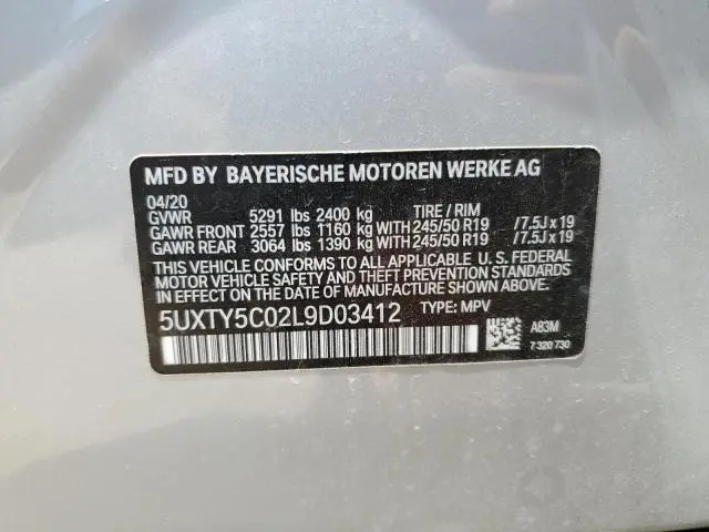 2020 BMW X3 XDRIVE30I  