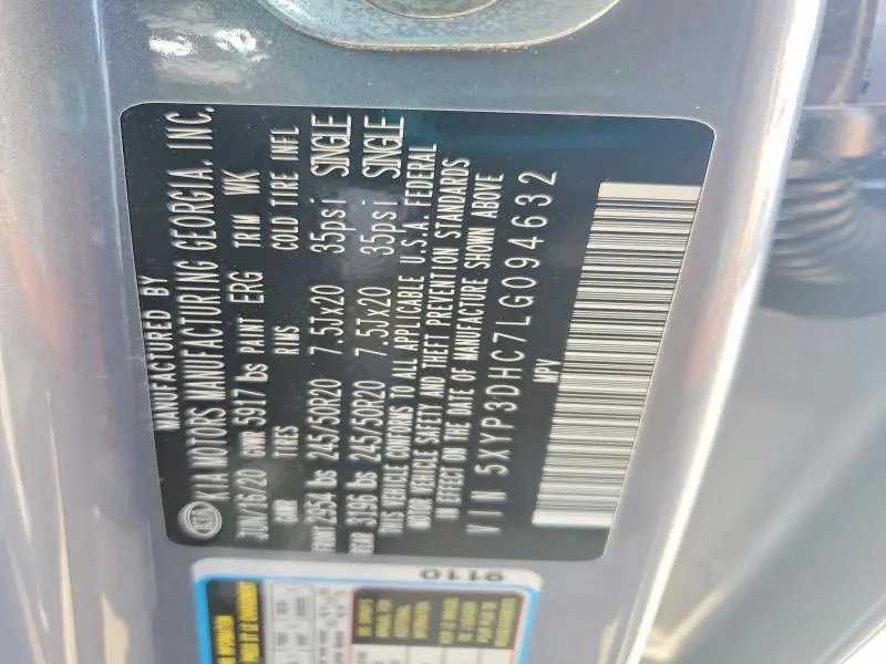 2020 KIA TELLURIDE EX  