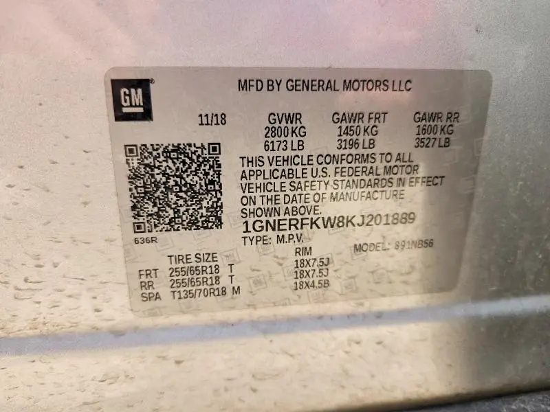 2019 CHEVROLET TRAVERSE   