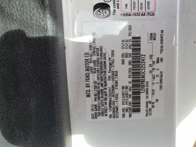 2012 FORD MUSTANG   