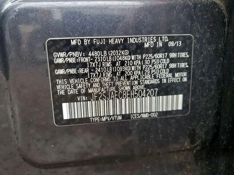 2014 SUBARU FORESTER 2.5I PREMIUM  