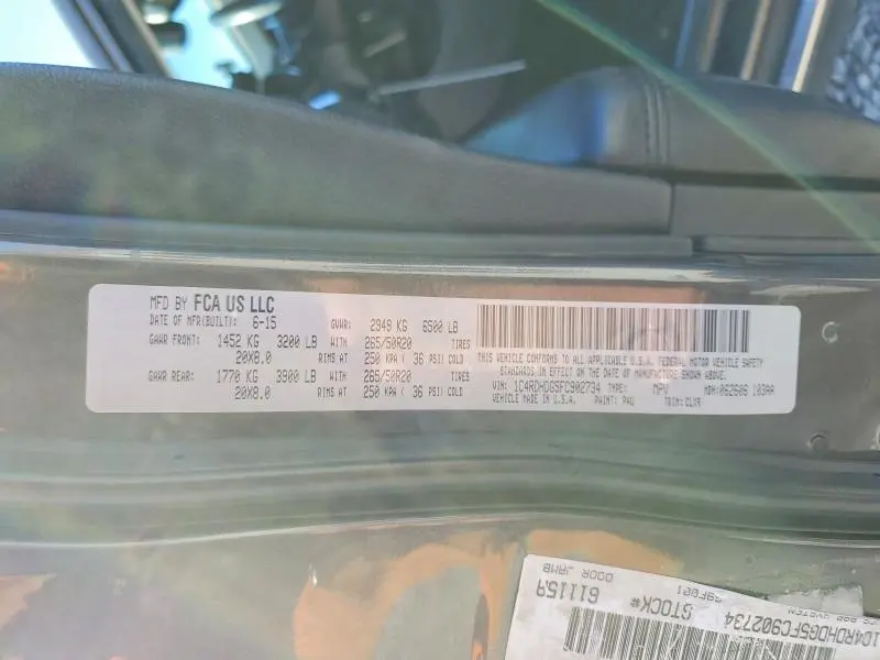 2015 DODGE DURANGO LIMITED  