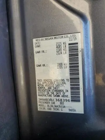 2020 NISSAN MAXIMA SV  