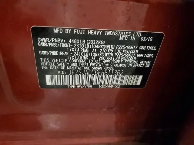 2015 SUBARU FORESTER 2.5I PREMIUM  