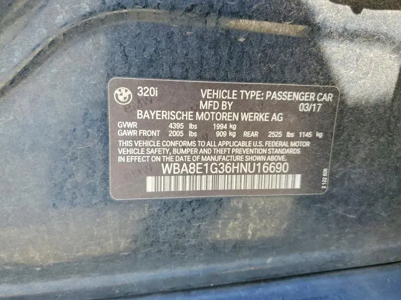 2017 BMW 320 I  