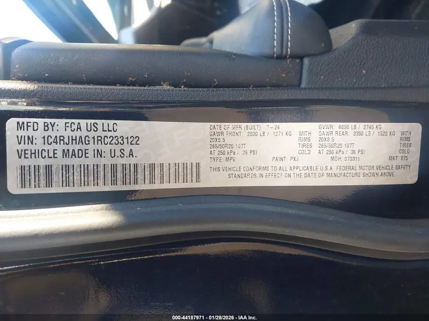 2024 JEEP GRAND CHEROKEE ALTITUDE X 4X4