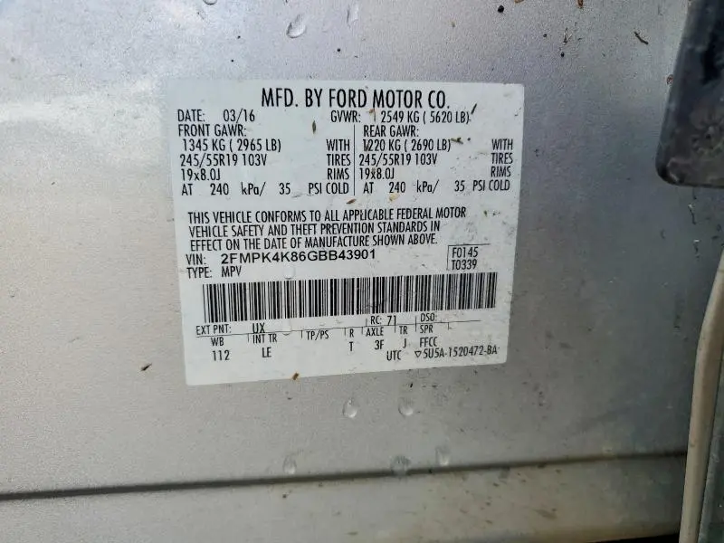 2016 FORD EDGE TITANIUM  