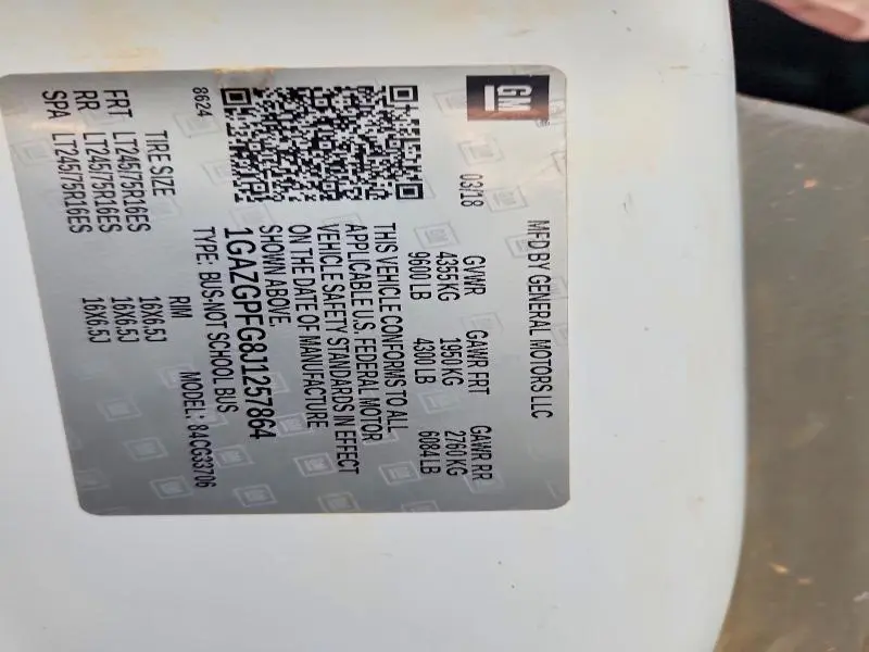 2018 CHEVROLET EXPRESS G3500 LT  