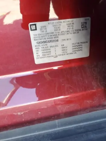 2016 CHEVROLET TAHOE K1500 LT  