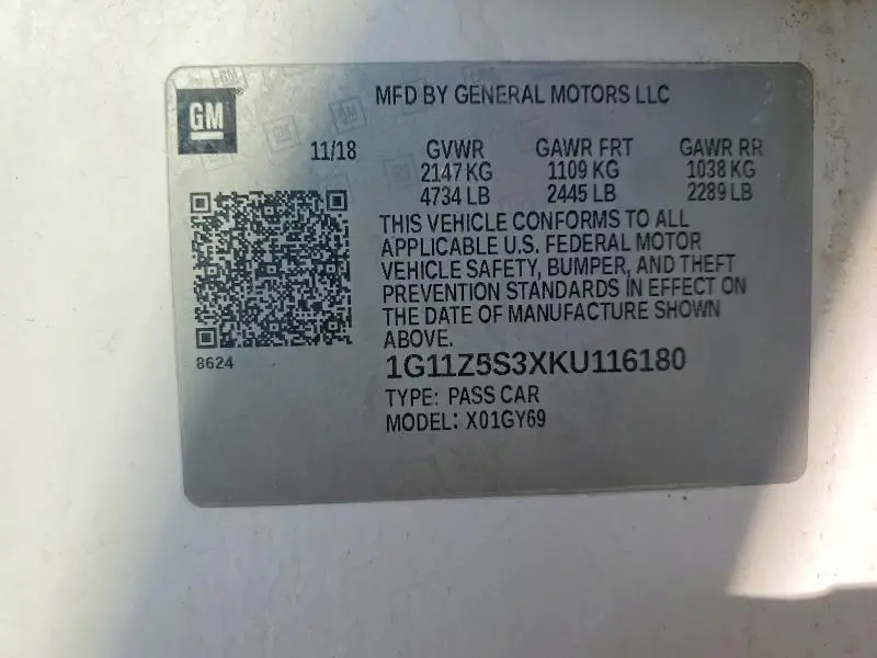 2019 CHEVROLET IMPALA LT  