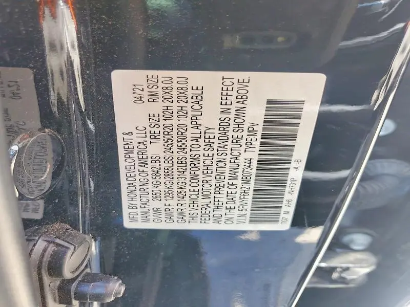 2021 HONDA PILOT SE  