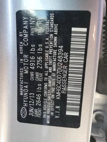 2013 HYUNDAI GENESIS 3.8L