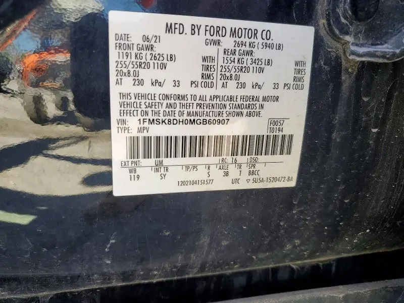 2021 FORD EXPLORER XLT  