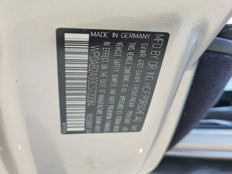 2012 PORSCHE 911 CARRERA S/CARRERA 4S/CARRERA G  