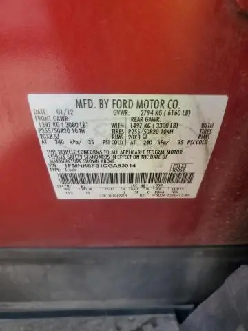 2012 FORD EXPLORER LIMITED  