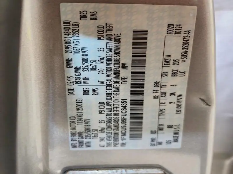 2015 FORD ESCAPE TITANIUM  