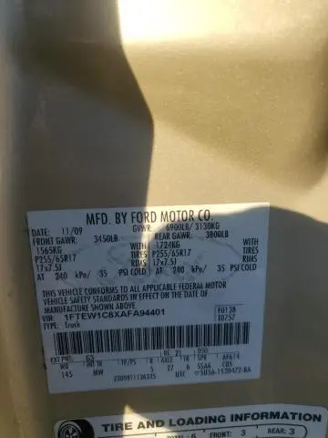 2010 FORD F150 SUPERCREW  