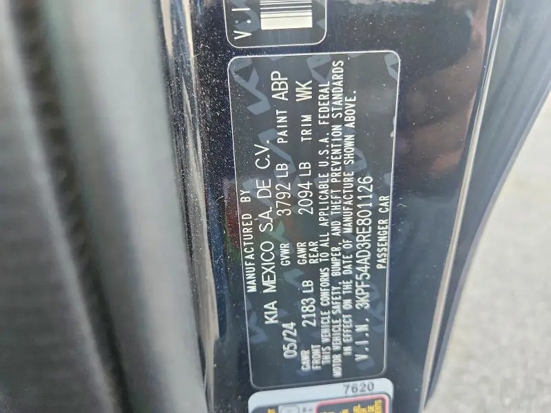 2024 KIA FORTE GT LINE  