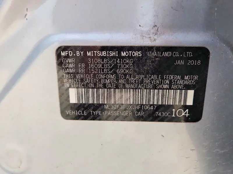 2018 MITSUBISHI MIRAGE G4 ES  