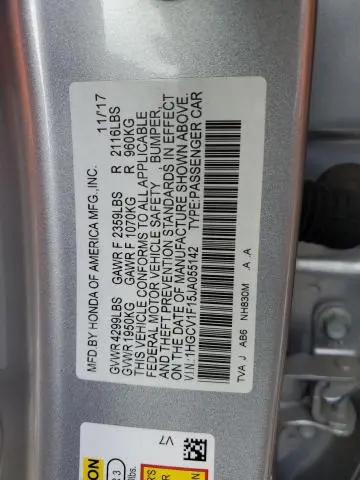 2018 HONDA ACCORD LX
