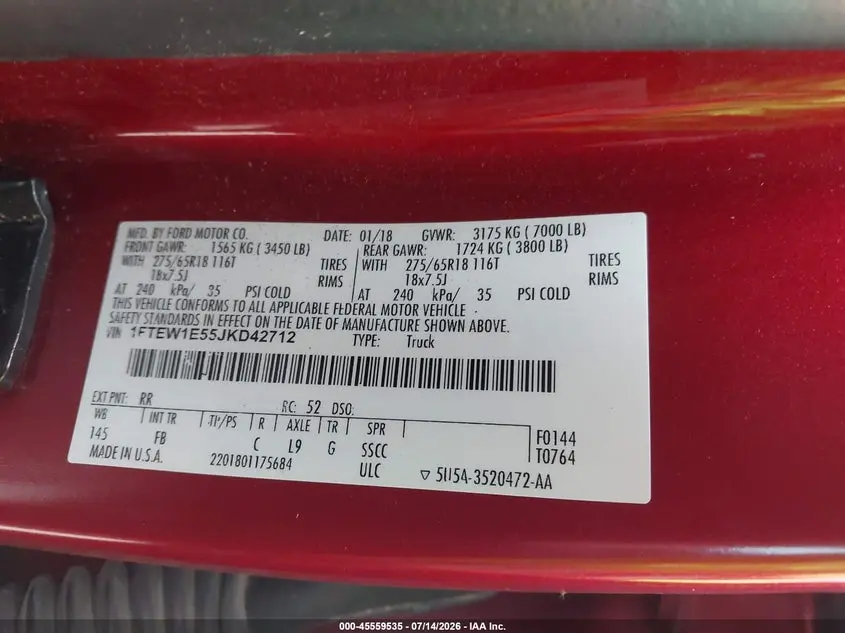 2018 FORD F-150 XLT